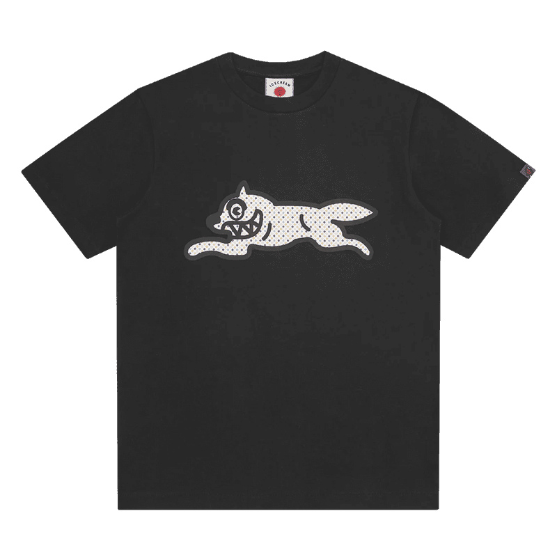 ICECREAM Polka Dot Running Dog T-Shirt 'Black'