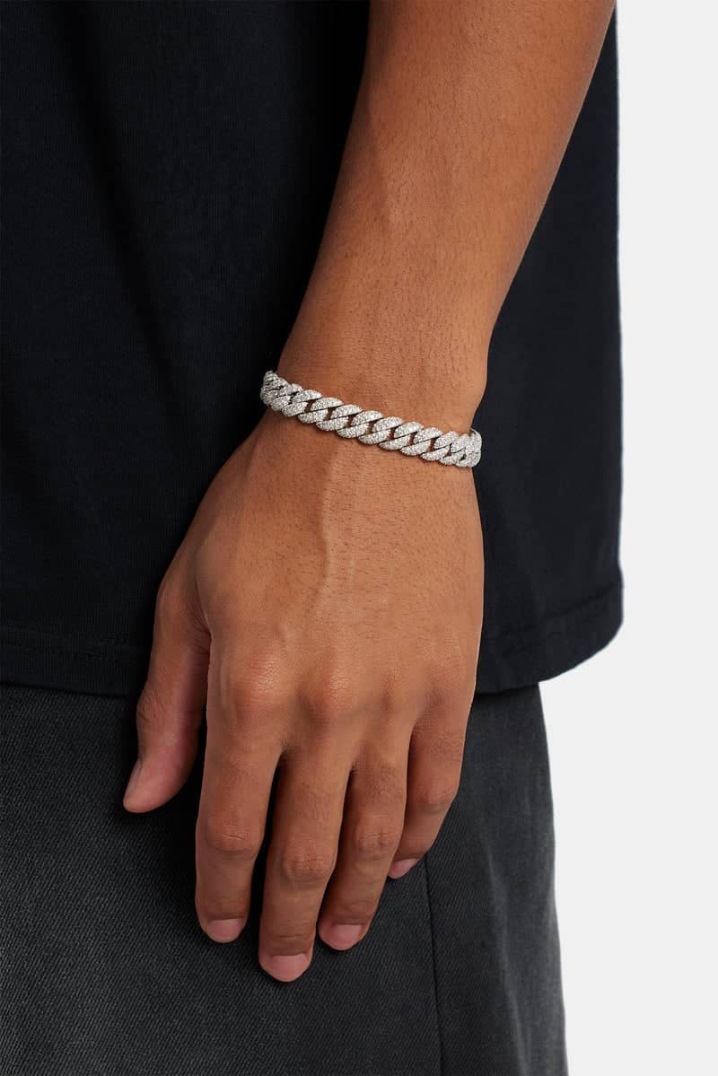 Cernucci Iced Cuban Bracelet - 8mm - White