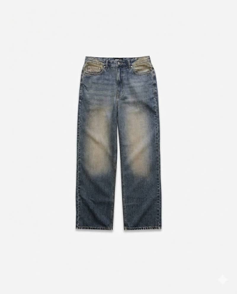 Benir Clothing Relaxed Denim - Rust Blue